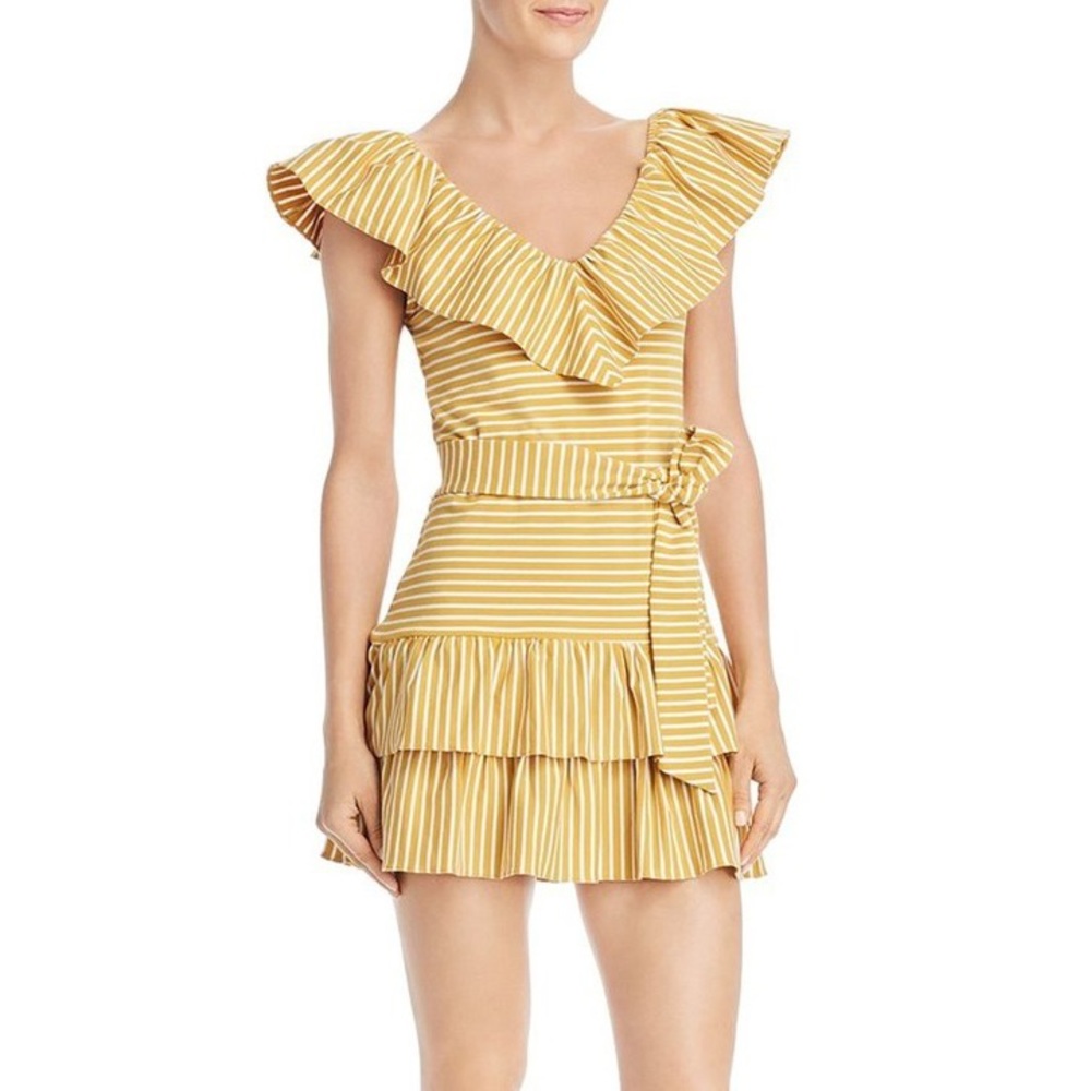 Saylor Stripe Knit Ruffle Dress